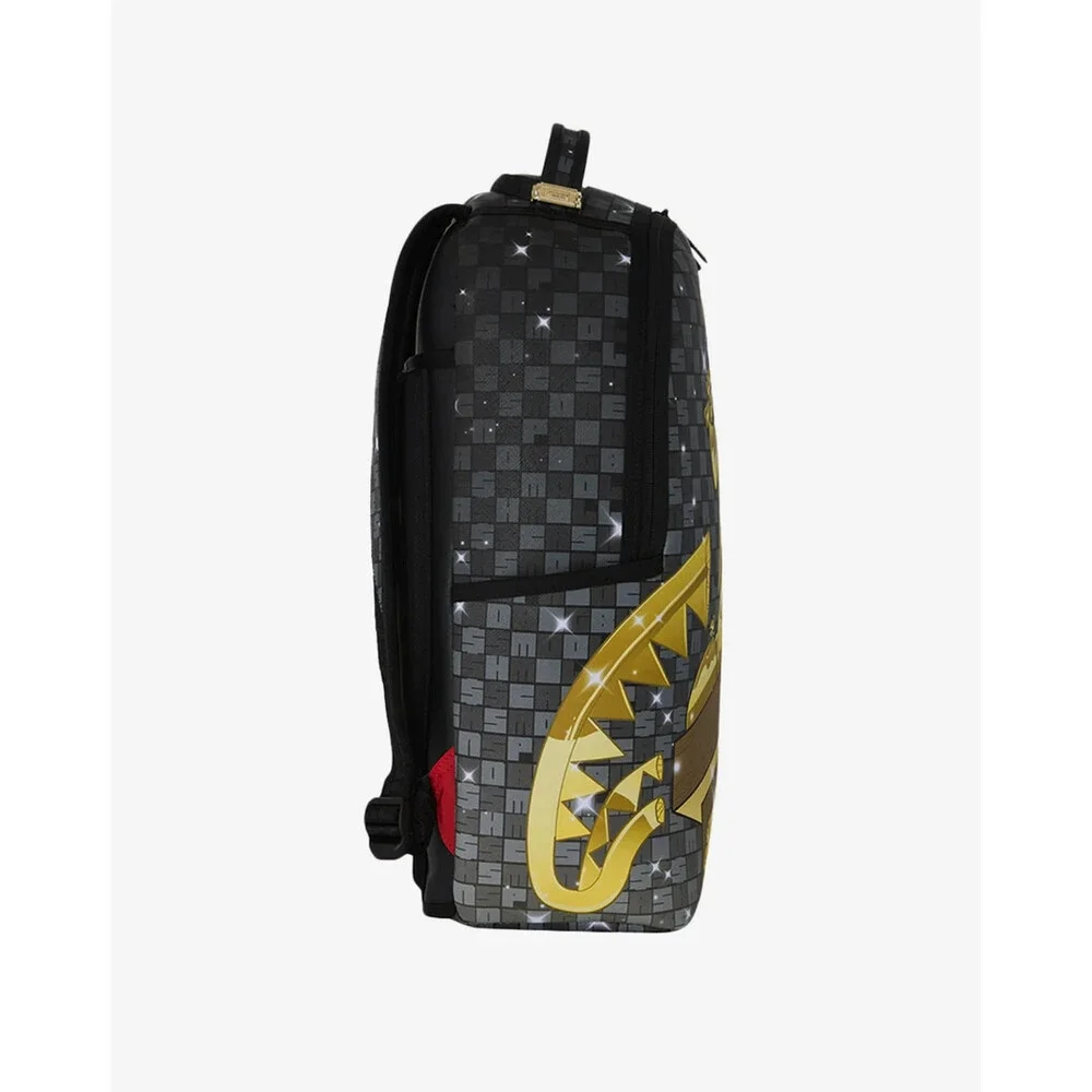 Sprayground Monopoly Statue Backpack Unisex Black Graphic Shoulder Strap SPR255